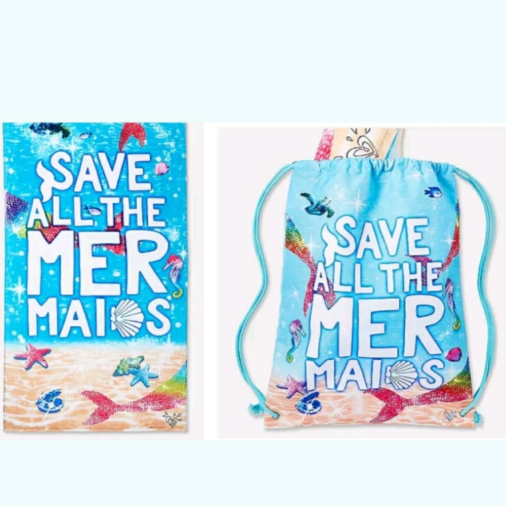 Justice Mermaid Beach Towel & Bag Set